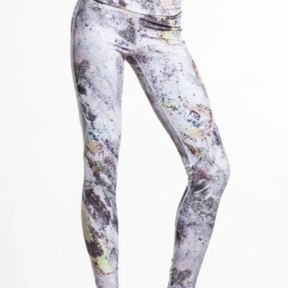 Alala The Captain Multi-color Marble Mesh Ankle Leggings Womens M Athleisure - Picture 3 of 11